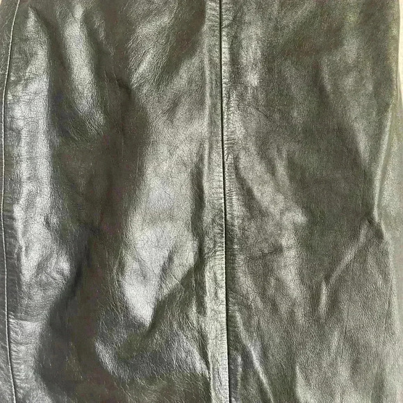 Vintage Compagnie Internationale Express Black Leather Pencil Skirt Work Size 5 - Picture 5 of 12